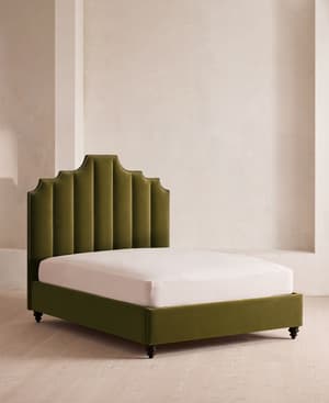 Gerrard Bed - Double - Velvet - Olive - Listing Image
