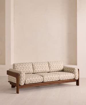 Marcia Outdoor Sofa - Three Seater Sofa - Geometric - Natural - UK - Hover Image