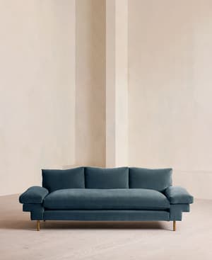 Bristol Three Seater Sofa - Velvet - Grey Blue - US - Listing Image