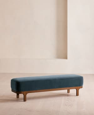 Belsa Bench - Velvet - Grey Blue - US - Listing Image