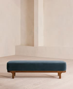 Belsa Bench - Velvet - Grey Blue - US - Hover Image