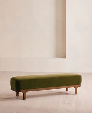 Belsa Bench - Velvet - Olive - Listing Image