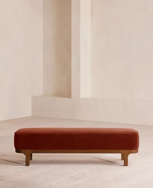 Belsa Bench - Velvet - Rust - US - Hover Image