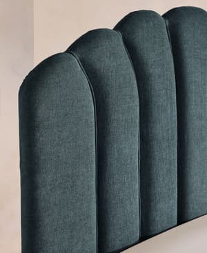 Manette Bed - Double - Linen Chenille - Deep Teal - UK - Hover Image