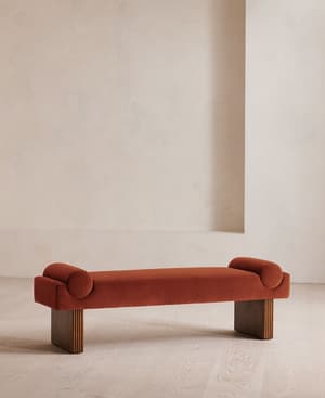 Esther Bench - Velvet - Rust - Listing Image