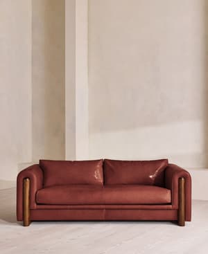 Farrell Three Seater Sofa - Leather - Sangria - UK - Listing Image
