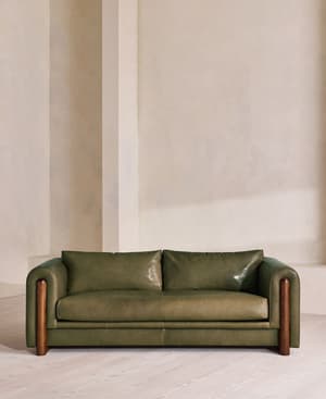 Farrell Three Seater Sofa - Leather - Moss - UK - Listing Image
