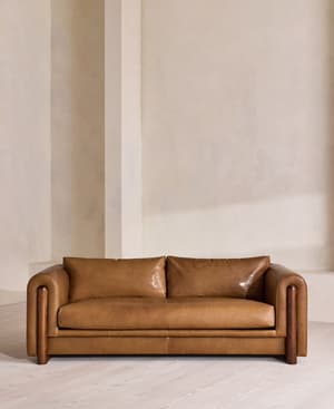 Farrell Three Seater Sofa - Leather - Chestnut - UK - Listing Image