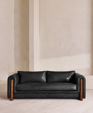 Farrell Three Seater Sofa - Leather - Black - UK - Listing Image