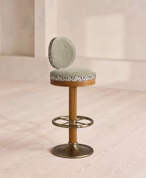 Alma Barstool - Murphy Jacquard & Sage Linen Chenille - UK - Hover Image