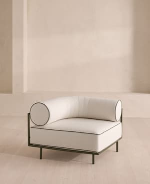 Gaspard Outdoor Corner Module - Linen - Off White - Hover Image