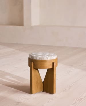 Tyros Outdoor Footstool - Geometric - Natural - UK - Hover Image