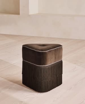 Marta Footstool - Velvet - Chocolate - US - Listing Image
