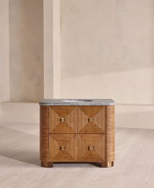 Kingsley Single Vanity Unit - Grey Emperador Marble - Listing Image