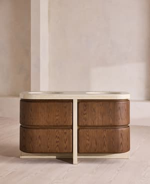 Tivoli Double Vanity - Travertine Marble - Hover Image