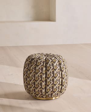 Sofia Footstool - Fulton Jacquard - Sage - US - Hover Image