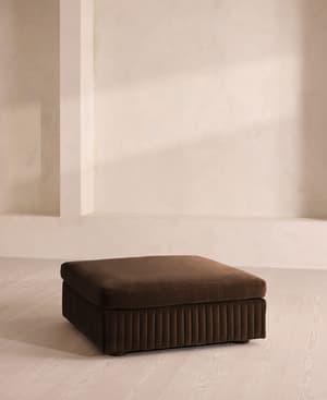 Oona Ottoman - Velvet - Chocolate - US - Listing Image