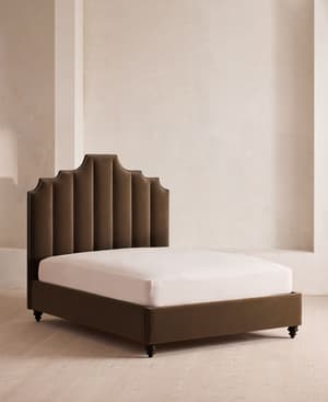 Gerrard Bed - King - Velvet - Chocolate - Listing Image