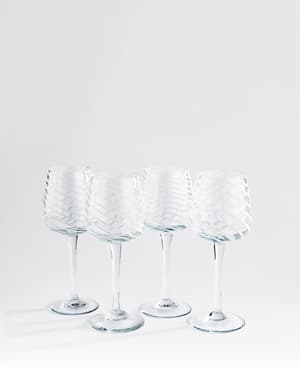 Coletta Red Wine Glass - White - Set of Four - Hover Image