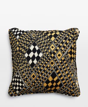 Pierre Frey Djbouti Cushion - Black and Gold - Hover Image