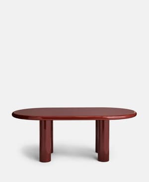 Geona Dining Table - High Gloss Lacquer - Bordeaux - Hover Image