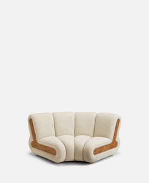 Noelle Modular Curved Armchair - Boucle Natural - UK - Hover Image
