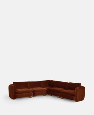 Vivienne Modular Corner Sofa - Velvet Rust - Listing Image