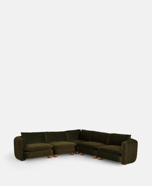 Vivienne Modular Corner Sofa - Velvet Olive - Hover Image