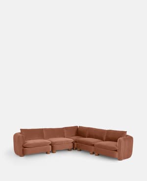 Vivienne Sectional Corner Sofa - Velvet Antique Rose - US - Listing Image