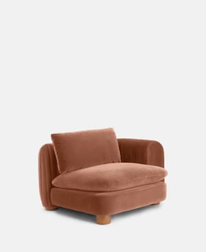 Vivienne Modular Sofa - Right Arm Module - Velvet - Antique Rose - Hover Image