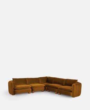 Vivienne Modular Corner Sofa - Velvet Mustard - Listing Image