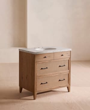 Hammond Single Vanity - Carrara Marble - Hover Image