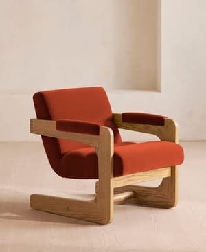 Lara Armchair - Velvet - Rust - US - Hover Image