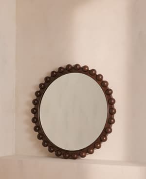 Emilia Bobbin Wall Mirror - Dark Ash - Hover Image