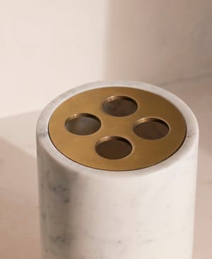 Thornton Carrara Marble Toothbrush Holder - Hover Image