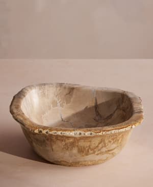 Balfern Petrified Wood Bowl - White - Hover Image