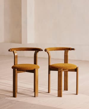 Pair of Zita Dining Chairs - Boucle - Mustard - US - Listing Image