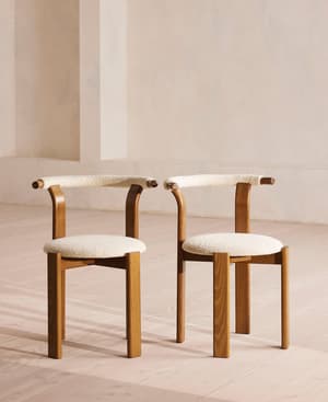 Pair of Zita Dining Chairs - Boucle - Natural - Listing Image