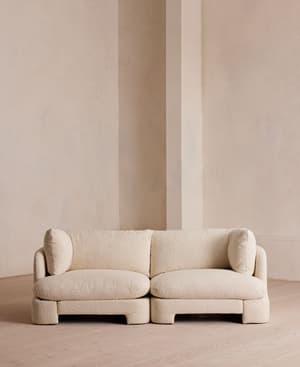 Odell Sectional Sofa - Three Seater - Boucle - Natural - US - Hover Image
