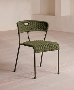 Pair of Lisson Outdoor Dining Chairs - Olive - Hover Image