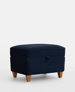 Dora Storage Footstool - Velvet Indigo - Hover Image