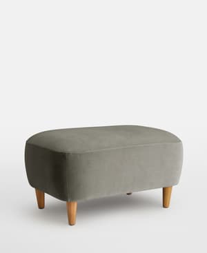 Lorene Footstool - Velvet - Smoke - US - Hover Image