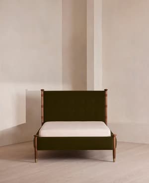 Paolo Bed - Double - Velvet - Olive - Hover Image