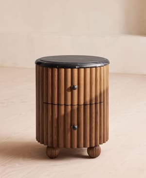 Carlisle Bedside Table - Black Marquina Marble - Listing Image