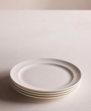 House Side Plate - Bone China - White - Set of Four - Hover Image