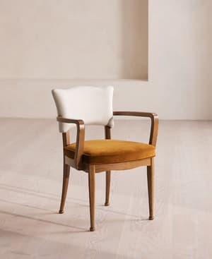 Charleston Dining Chair With Arms - Velvet - Mustard - US - Listing Image
