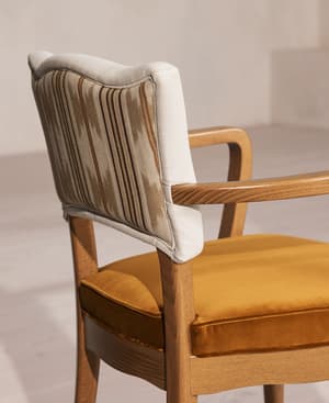 Charleston Dining Chair With Arms - Velvet - Mustard - US - Hover Image