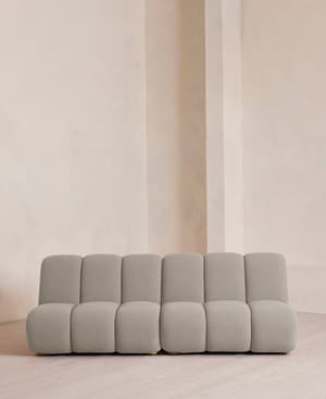 Noelle Sectional Sofa - Four Seater - Textured Wool Boucle - Pistachio - US - Hover Image