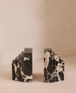 Lola Bookends - Black Bulgari Marble - Listing Image