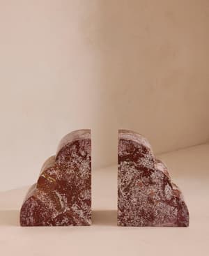 Joanie Bookends - Scalloped Jasper Stone  - Hover Image